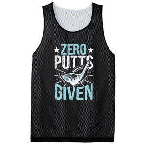 Zero Putts Given Funny Golfing Golf Mesh Reversible Basketball Jersey Tank