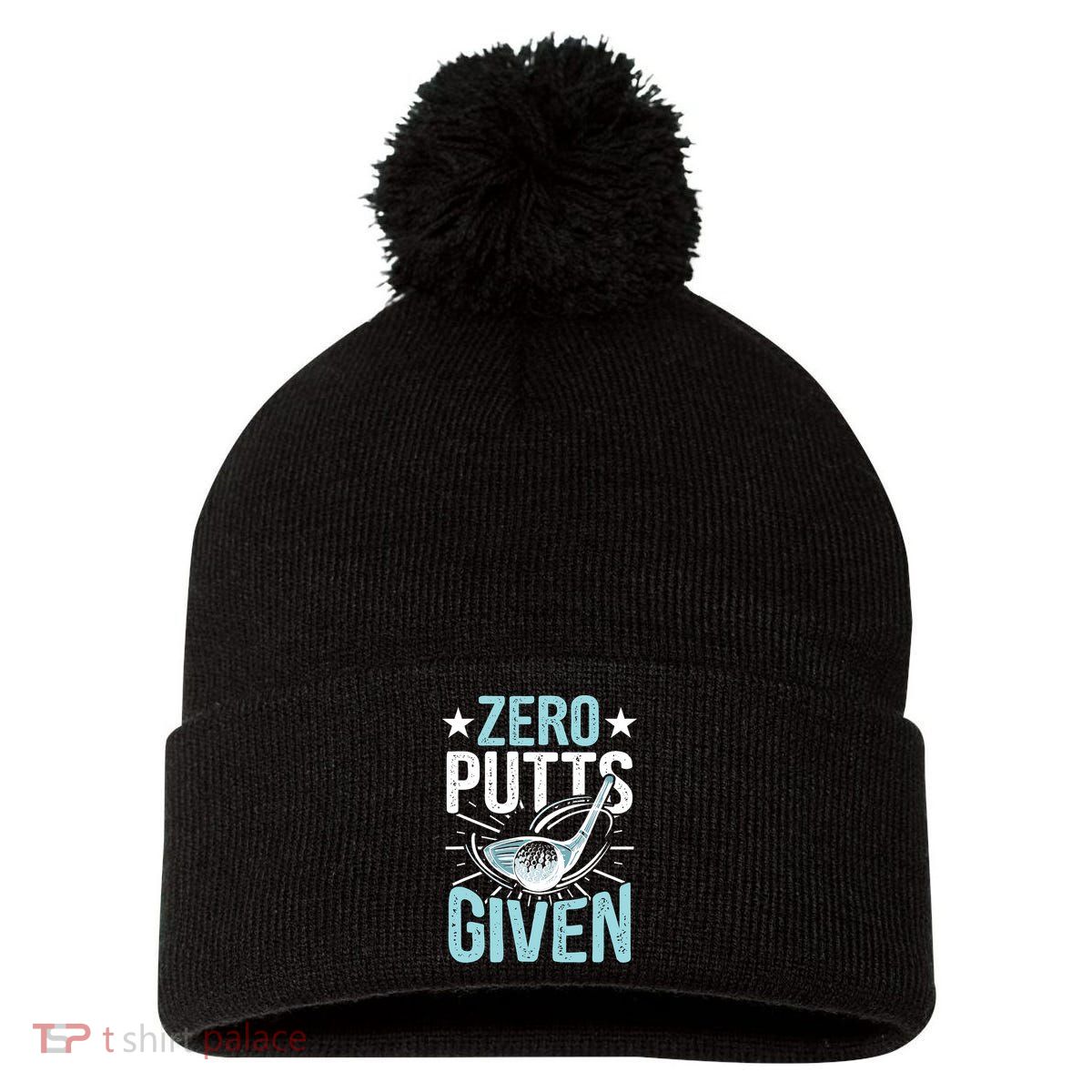 Zero Putts Given Funny Golfing Golf Pom Pom 12in Knit Beanie