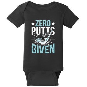 Zero Putts Given Funny Golfing Golf Baby Bodysuit