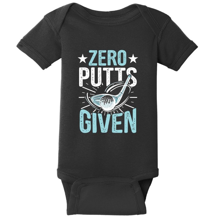 Zero Putts Given Funny Golfing Golf Baby Bodysuit