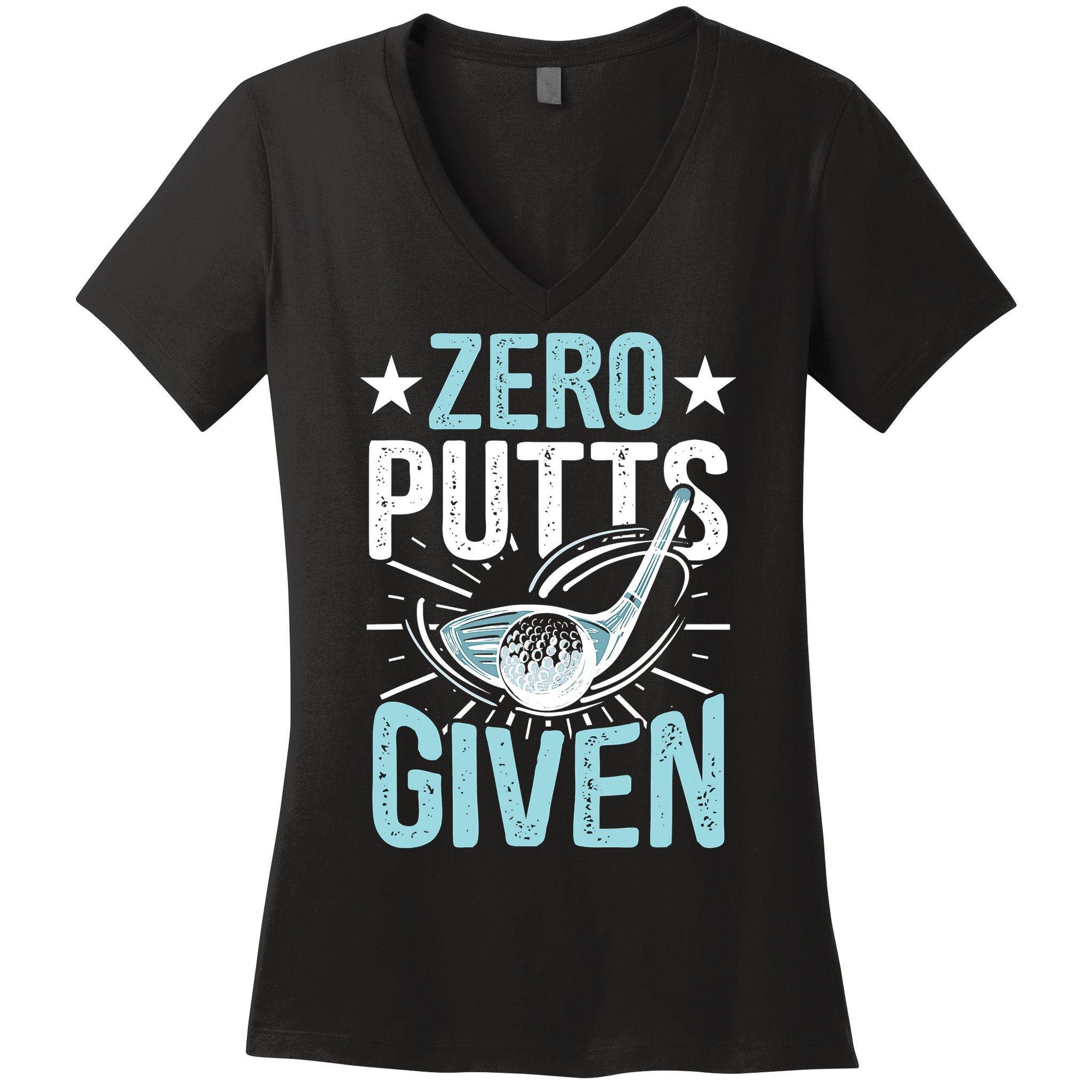 Zero Putts Given Funny Golfing Golf Women's V-Neck T-Shirt