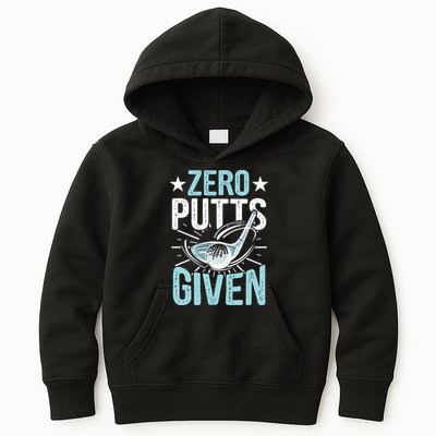 Zero Putts Given Funny Golfing Golf Kids Hoodie
