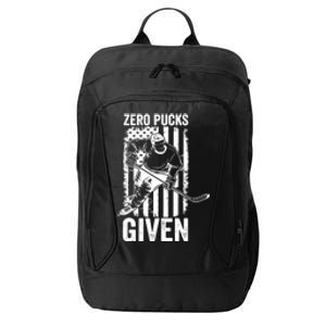 Zero Pucks Given Ice Hockey Player Sport Athlete Hockey Fan Gift City Backpack