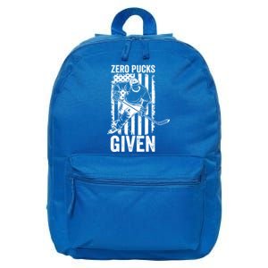 Zero Pucks Given Ice Hockey Player Sport Athlete Hockey Fan Gift 16 in Basic Backpack