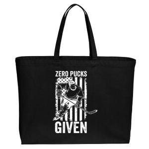 Zero Pucks Given Ice Hockey Player Sport Athlete Hockey Fan Gift Cotton Canvas Jumbo Tote