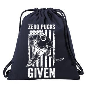 Zero Pucks Given Ice Hockey Player Sport Athlete Hockey Fan Gift Drawstring Bag