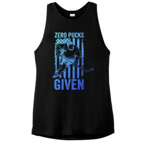 Zero Pucks Given Ice Hockey Player Sport Athlete Hockey Fan Gift Ladies PosiCharge Tri-Blend Wicking Tank