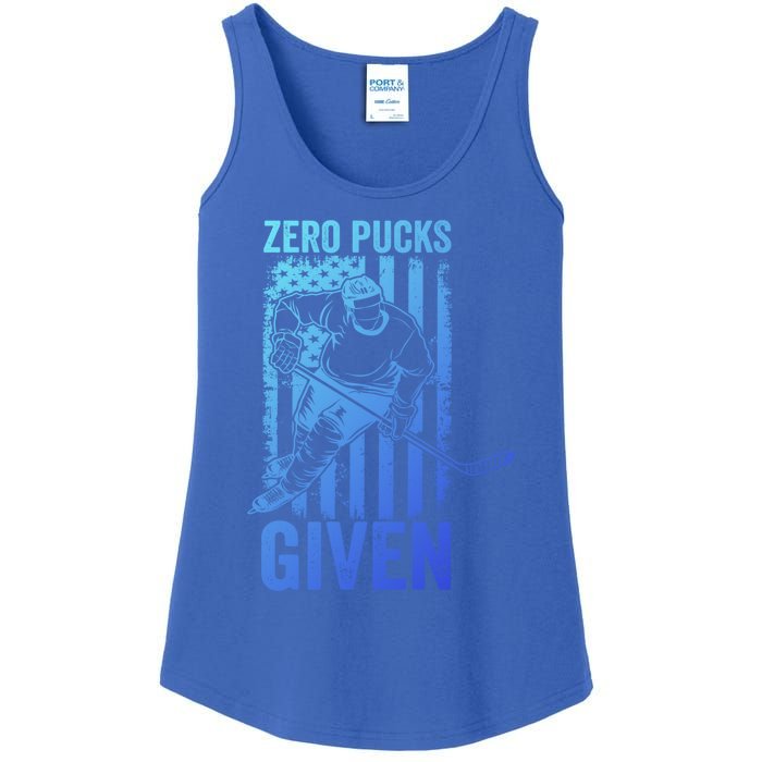 Zero Pucks Given Ice Hockey Player Sport Athlete Hockey Fan Gift Ladies Essential Tank