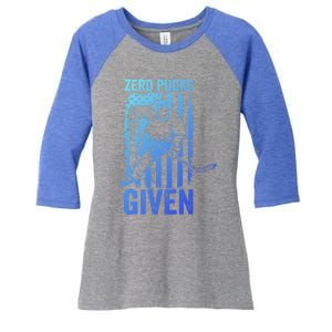 Zero Pucks Given Ice Hockey Player Sport Athlete Hockey Fan Gift Women's Tri-Blend 3/4-Sleeve Raglan Shirt