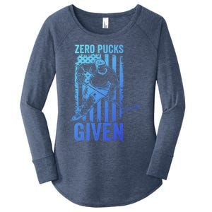 Zero Pucks Given Ice Hockey Player Sport Athlete Hockey Fan Gift Women's Perfect Tri Tunic Long Sleeve Shirt