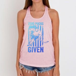 Zero Pucks Given Ice Hockey Player Sport Athlete Hockey Fan Gift Women's Knotted Racerback Tank