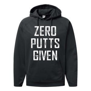 Zero Putts Given  Performance Fleece Hoodie