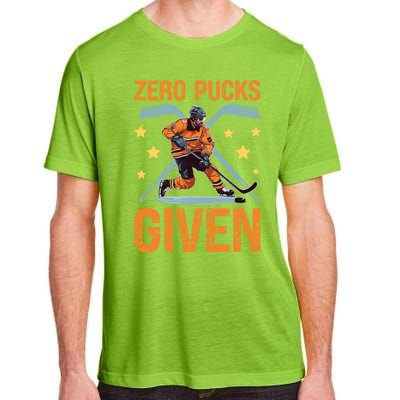 Zero Pucks Given Bold Hockey Playe Funny Gift Adult ChromaSoft Performance T-Shirt