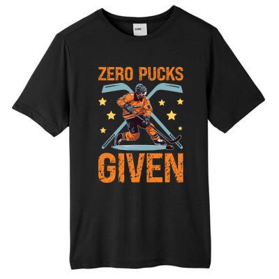 Zero Pucks Given Bold Hockey Playe Funny Gift Tall Fusion ChromaSoft Performance T-Shirt