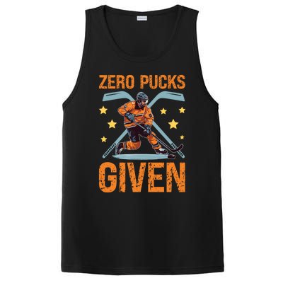 Zero Pucks Given Bold Hockey Playe Funny Gift PosiCharge Competitor Tank