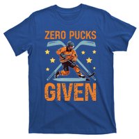 Zero Pucks Given Bold Hockey Playe Funny Gift T-Shirt