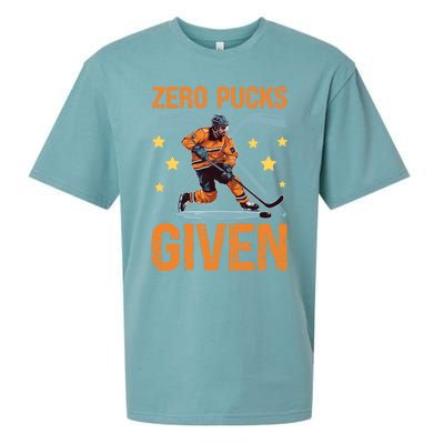 Zero Pucks Given Bold Hockey Playe Funny Gift Sueded Cloud Jersey T-Shirt