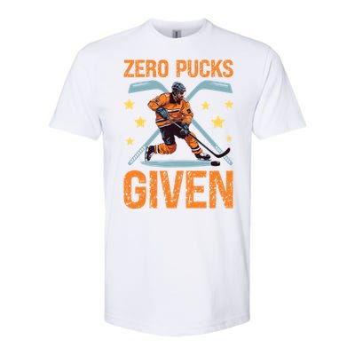 Zero Pucks Given Bold Hockey Playe Funny Gift Softstyle CVC T-Shirt