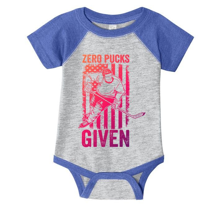 Zero Pucks Given Ice Hockey Player Sport Athlete Hockey Fan Gift Infant Baby Jersey Bodysuit