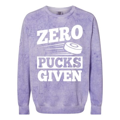 Zero Pucks Given Design Air Hockey Player Great Gift Colorblast Crewneck Sweatshirt