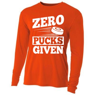 Zero Pucks Given Design Air Hockey Player Great Gift Cooling Performance Long Sleeve Crew