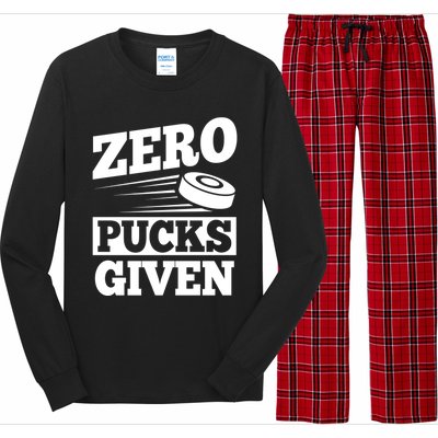 Zero Pucks Given Design Air Hockey Player Great Gift Long Sleeve Pajama Set