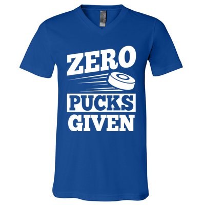 Zero Pucks Given Design Air Hockey Player Great Gift V-Neck T-Shirt