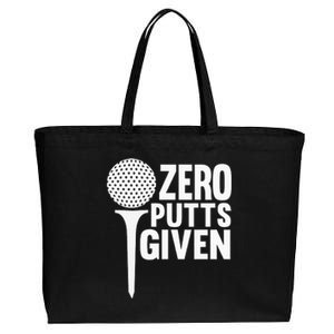 Zero Putts Given Funny Golf Lover Cotton Canvas Jumbo Tote