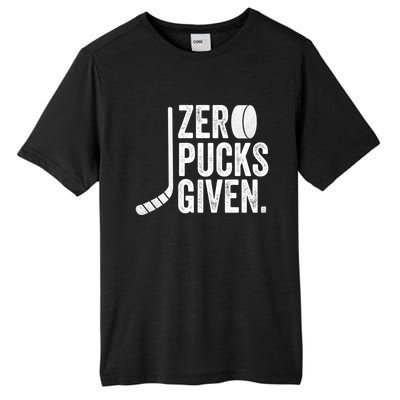 Zero Pucks Given Funny Distressed Hockey Cool Gift Tall Fusion ChromaSoft Performance T-Shirt