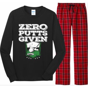 Zero Putts Given Funny Golf Meaningful Gift Long Sleeve Pajama Set