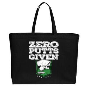 Zero Putts Given Funny Golf Meaningful Gift Cotton Canvas Jumbo Tote