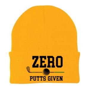 Zero Putts Given Golfer Golf Player Jokes Funny Golf Great Gift Knit Cap Winter Beanie