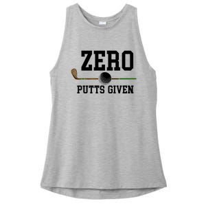 Zero Putts Given Golfer Golf Player Jokes Funny Golf Great Gift Ladies PosiCharge Tri-Blend Wicking Tank