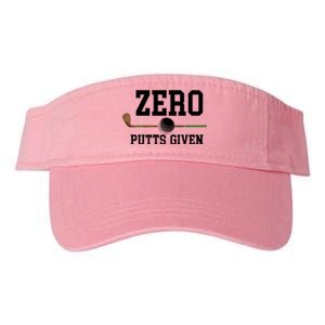 Zero Putts Given Golfer Golf Player Jokes Funny Golf Great Gift Valucap Bio-Washed Visor