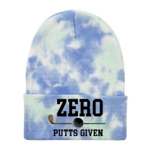 Zero Putts Given Golfer Golf Player Jokes Funny Golf Great Gift Tie Dye 12in Knit Beanie