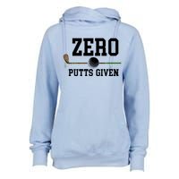 Zero Putts Given Golfer Golf Player Jokes Funny Golf Great Gift Womens Funnel Neck Pullover Hood