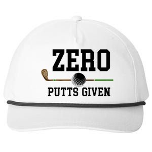 Zero Putts Given Golfer Golf Player Jokes Funny Golf Great Gift Snapback Five-Panel Rope Hat