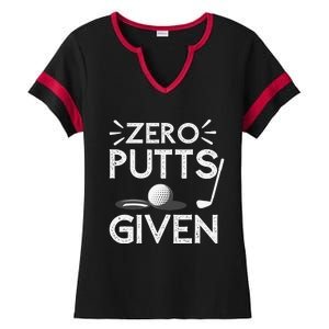 Zero Putts Given Golf Funny Golfer Golf Player Golfing Dad Ladies Halftime Notch Neck Tee