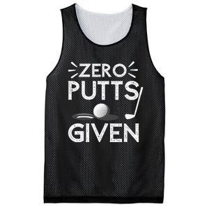 Zero Putts Given Golf Funny Golfer Golf Player Golfing Dad Mesh Reversible Basketball Jersey Tank