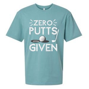 Zero Putts Given Golf Funny Golfer Golf Player Golfing Dad Sueded Cloud Jersey T-Shirt