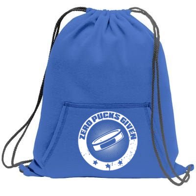 Zero Pucks Given Ice Hockey Gift Sweatshirt Cinch Pack Bag