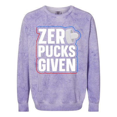 Zero Pucks Given Pun Air Hockey Expert Gift Colorblast Crewneck Sweatshirt