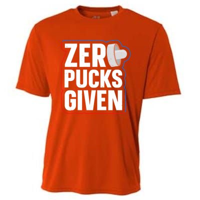 Zero Pucks Given Pun Air Hockey Expert Gift Cooling Performance Crew T-Shirt