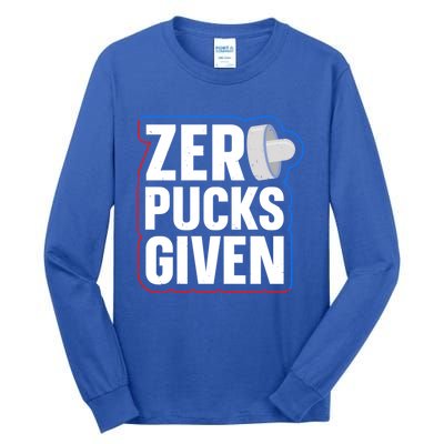 Zero Pucks Given Pun Air Hockey Expert Gift Tall Long Sleeve T-Shirt