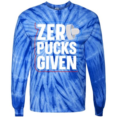 Zero Pucks Given Pun Air Hockey Expert Gift Tie-Dye Long Sleeve Shirt