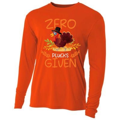 Zero Pucks Given Turkey Thanksgiving Day Pilgrim Gift Cooling Performance Long Sleeve Crew