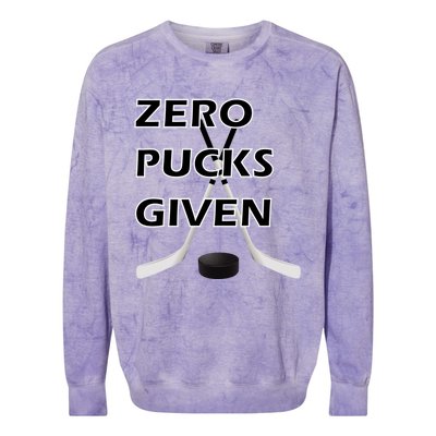 Zero Pucks Given With Stick And Disc Gift Colorblast Crewneck Sweatshirt