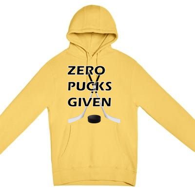 Zero Pucks Given With Stick And Disc Gift Premium Pullover Hoodie