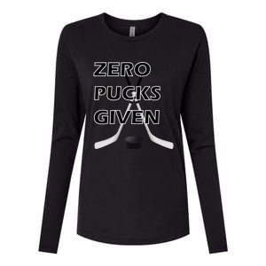 Zero Pucks Given With Stick And Disc Gift Womens Cotton Relaxed Long Sleeve T-Shirt