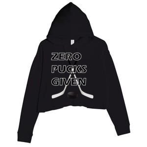 Zero Pucks Given With Stick And Disc Gift Crop Fleece Hoodie